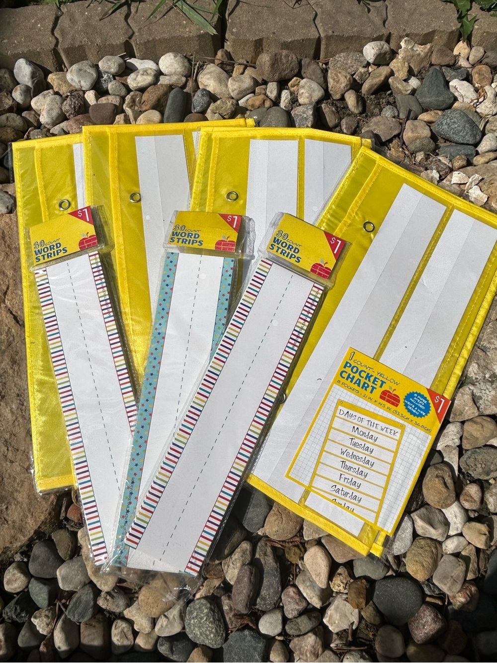 Yellow Pocket Charts and Word Strips Classroom Set from Target NEW